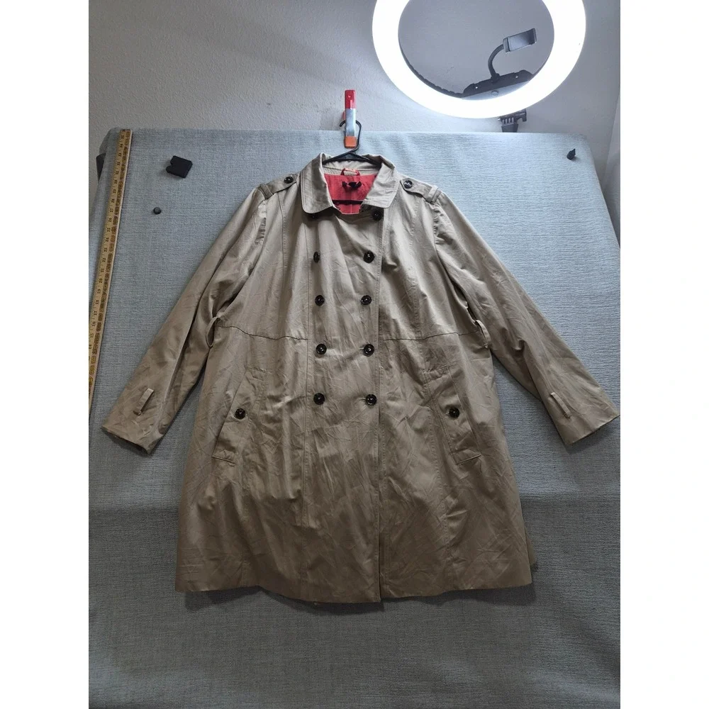 Torrid Trench Coat Womens 2 Beige Lined Vented Back Double Breasted Winter Wear